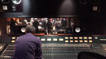 Eddie Kramer adjusting a mix at an industry event at EastWest Studios in 2016. Photo: Future.