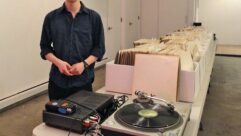 Rutherford Chang with his massive collection of first-pressing White Albums. Photo: Clive Young.