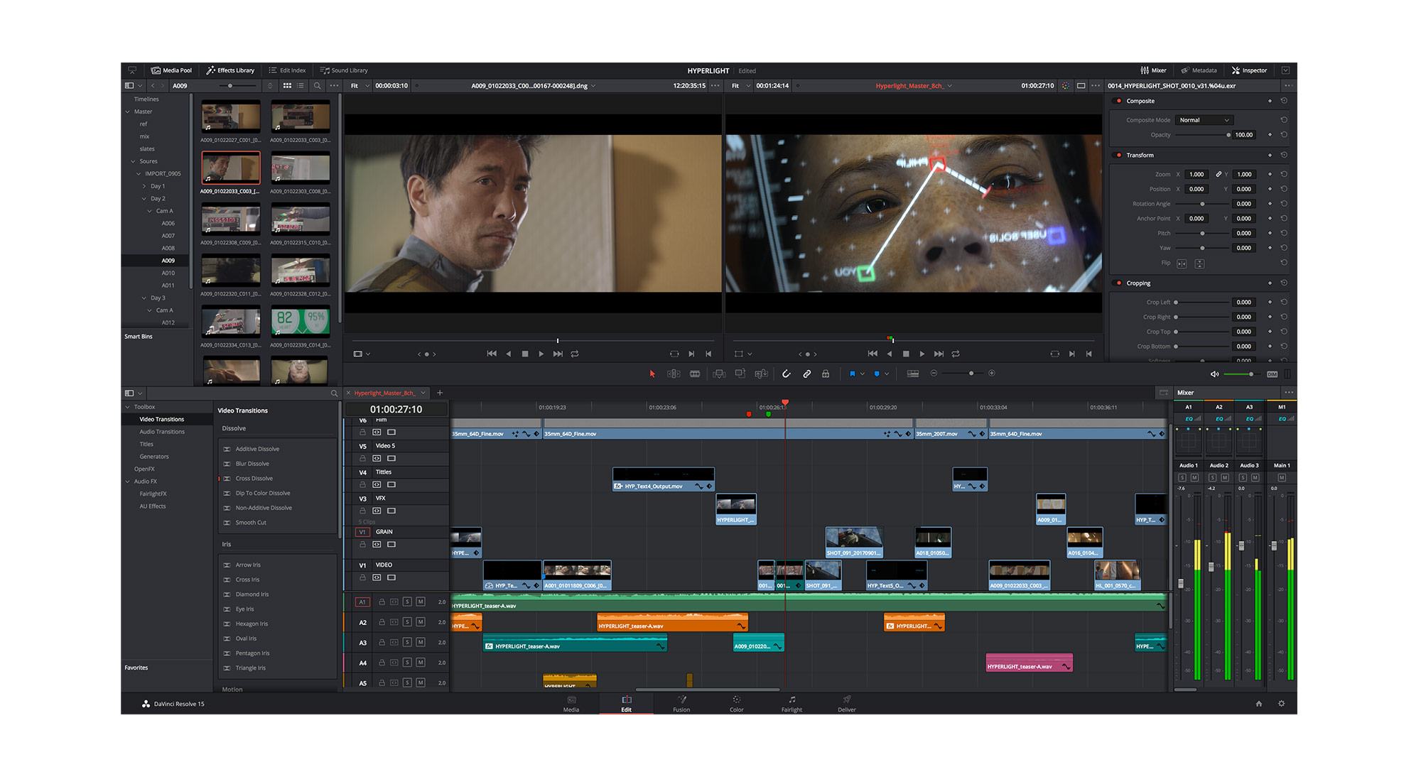 Как изменить разрешение проекта в davinci resolve