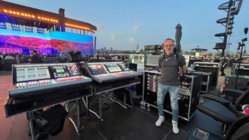 FOH engineer Fernando Guzman has a pair of SSL Live mixing consoles out on the Peso Pluma tour.