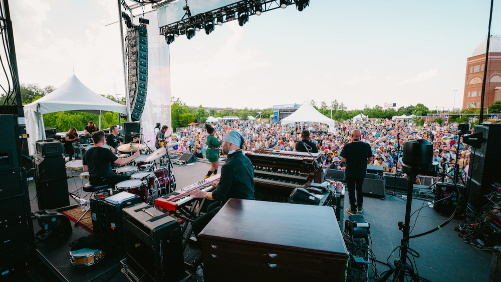 Galactic took the Daze Between crowd to another world via a Meyer Sound Panther rig. Photo: Nick Langlois.