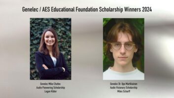 Genelec, in association with the Audio Engineering Society Educational Foundation, has announced the recipients of its annual scholarships.