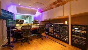 Bentley House in Spanish Harlem is a standalone, 10,000-square-foot building with four floors, four discrete Dante interconnected studios, including Studio A (shown), a traditional studio space with a control room designed by George Augspurger