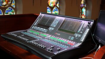 Knock Presbyterian Church's new dLive desk.