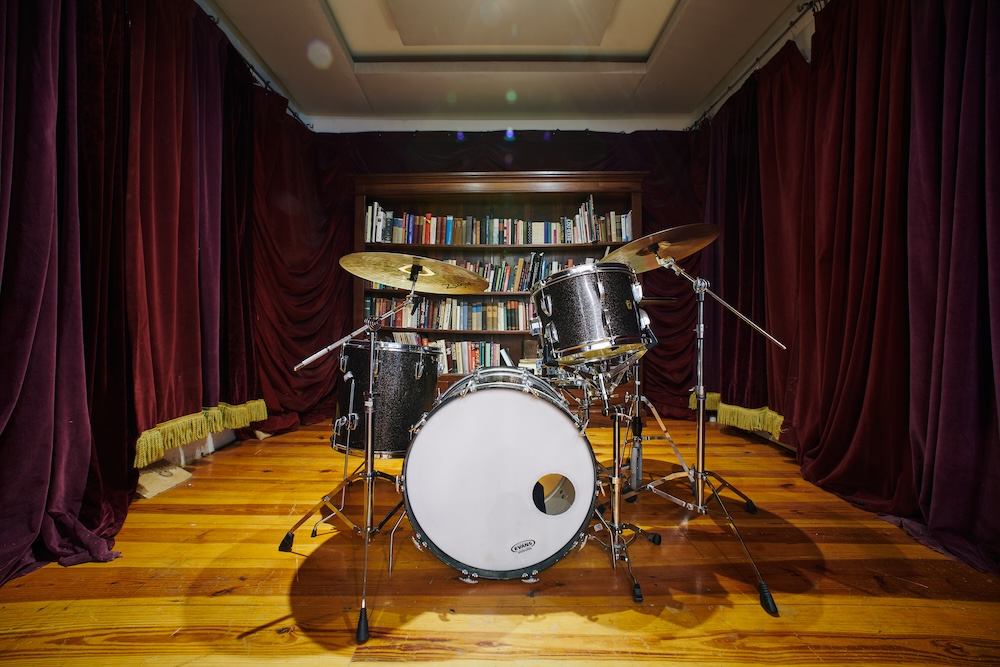 A “library” just off the studio is often used for tracking.drums Photo: Mike Dwyer.