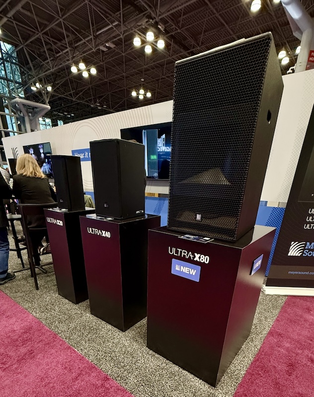 Meyer Sound has a considerable presence on the show floor, presenting its Ultra-X line, including the new flagship Ultra-X80 point source loudspeaker.