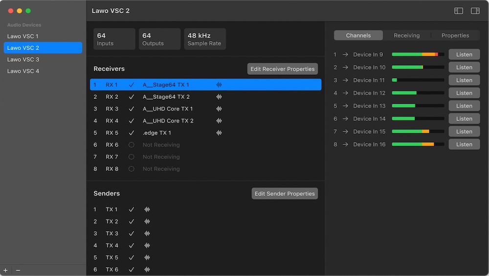 Lawo’s new Virtual Sound Card (VSC) enables integration of Apple desktops and laptops into RAVENNA/AES67 AoIP networks.