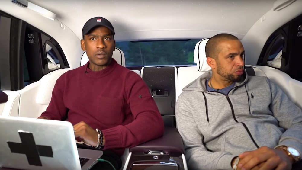 Skepta (left) photographed in the back of a Rolls-Royce Phantom VIII in 2017. Photo: Rolls-Royce.