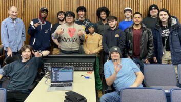 Steve La Cerra (far left) with students in the Fall 2024 section of Live Sound Reinforcement at Mercy University. Photo: Courtesy of Sam Stauff.