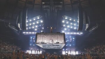 Solotech is fielding an L-Acoustics P.A. for Justin Timberlake’s Forget Tomorrow world tour. Photo: Kevin Mazur/Getty Images.