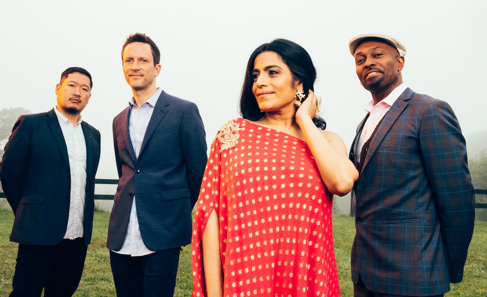 American Patchwork Quartet is, from left: Yasushi Nakamura, Clay Ross, Falguni Shah (Falu) and Clarence Penn.