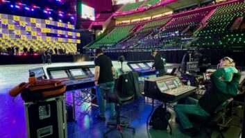 Firehouse Production provided DiGiCo desks for both venues, as well as the JBL VTX V25-II P.A. seen here at the Intuit Dome. Photo: Scott Pederson